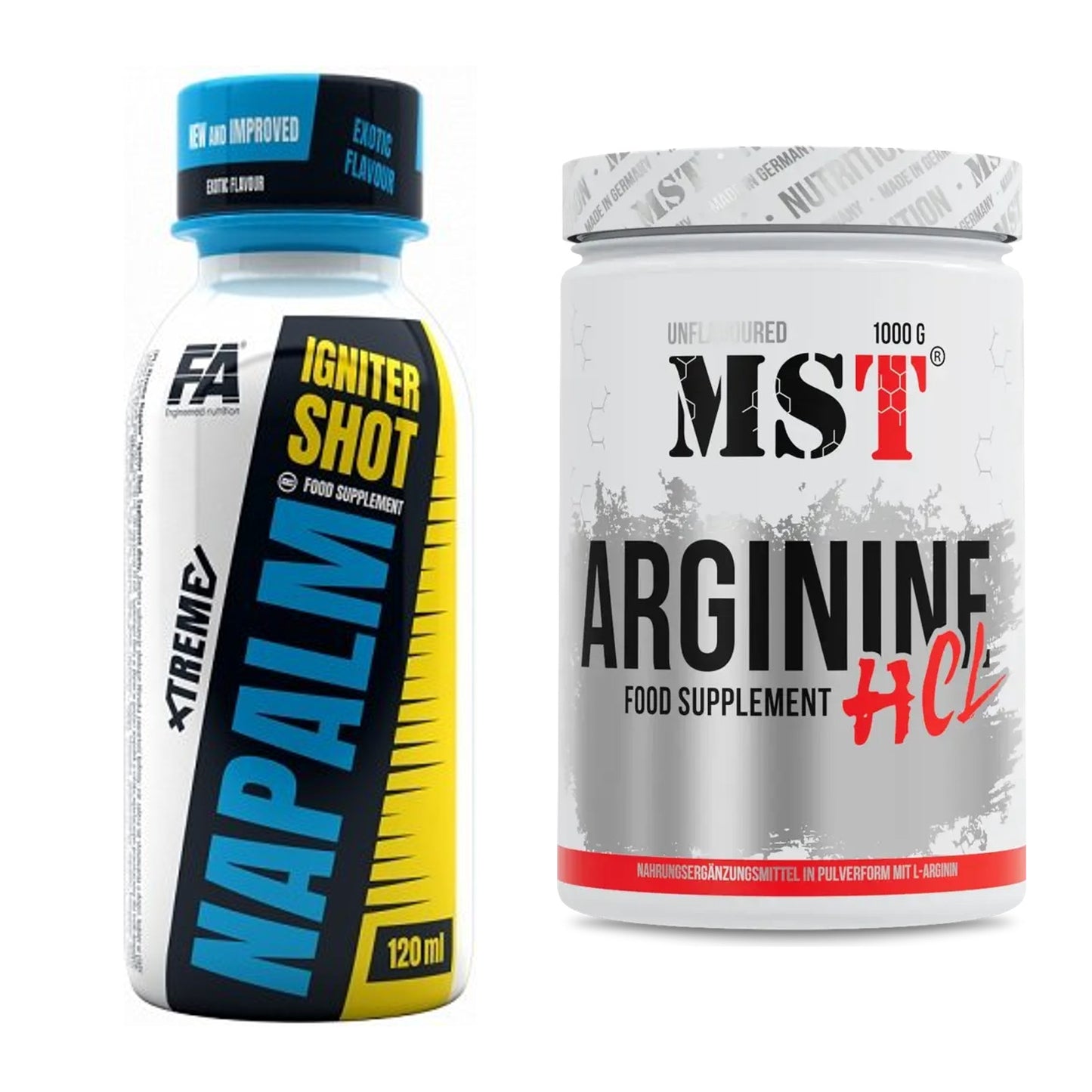Trainings-Set: FA Nutrition Xtreme Napalm Igniter + MST Arginine HCL – alle enthaltenen Artikel