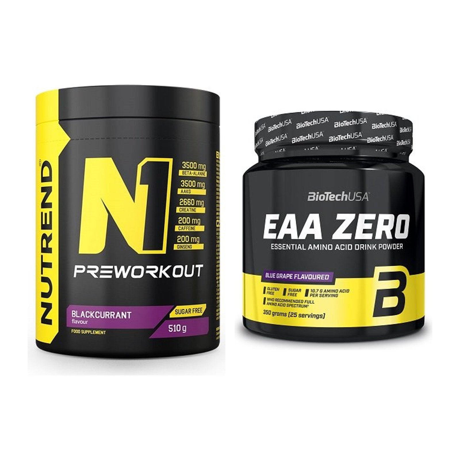 Trainings-Set: Nutrend N1 Preworkout + BioTech EAA Zero – alle enthaltenen Artikel