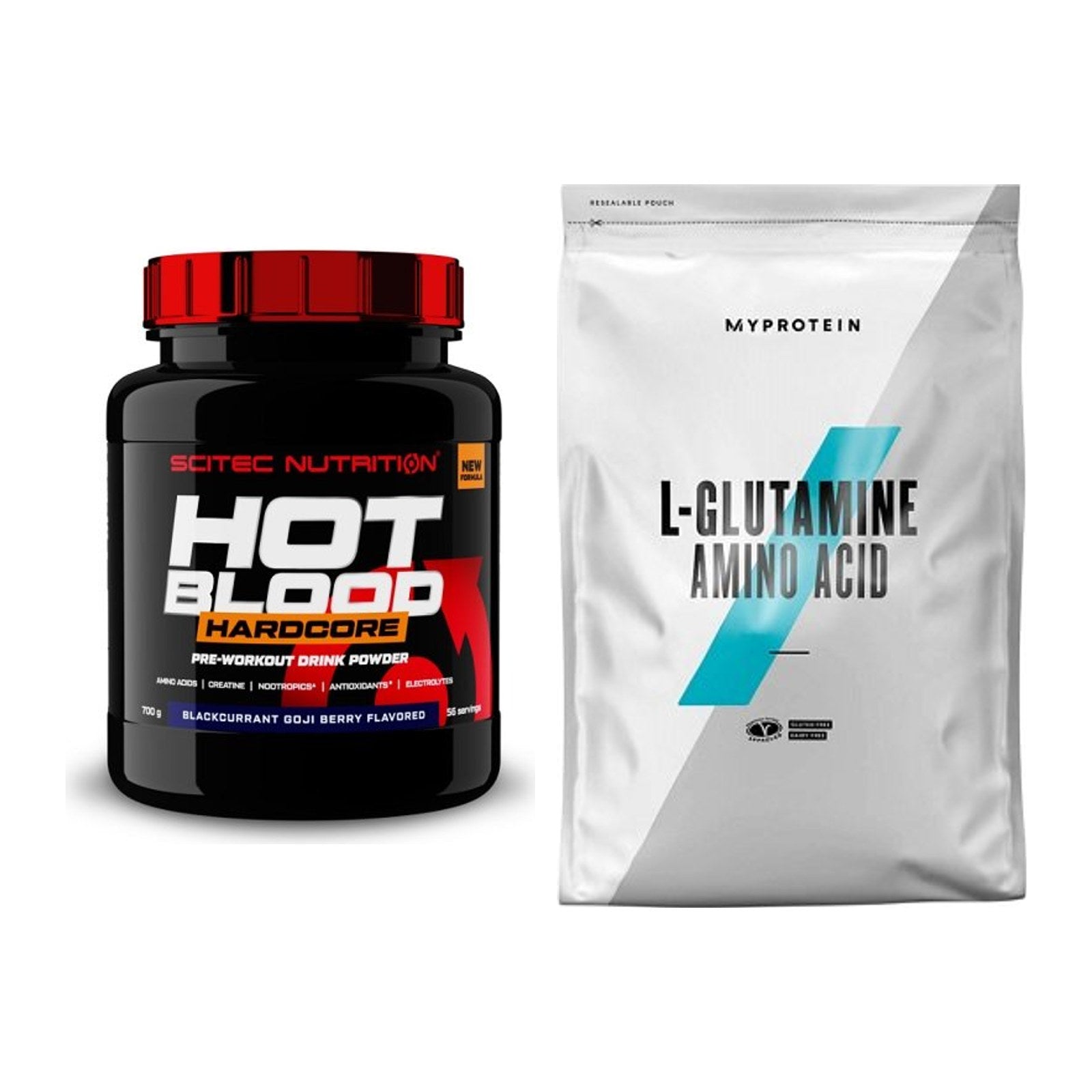 Trainings-Set: Scitec Hot Blood Hardcore + MyProtein Glutamin – alle enthaltenen Artikel