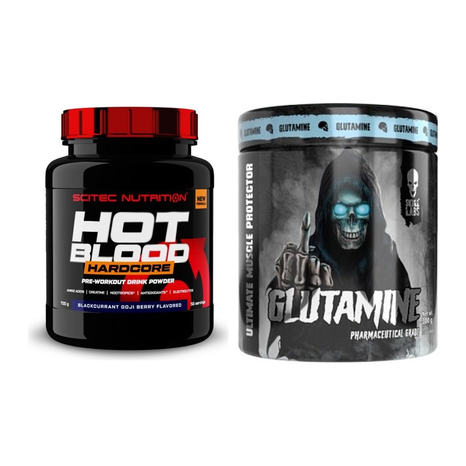 Trainings-Set: Scitec Hot Blood Hardcore + Skull Labs Glutamine – alle enthaltenen Artikel