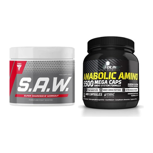 Trainings-Set: Trec Nutrition SAW Booster + Olimp Anabolic Amino 5500 – alle enthaltenen Artikel