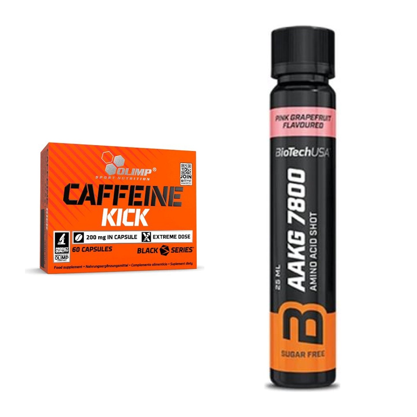 Trainings-Set: Olimp Caffeine Kick + BioTech AAKG 7800 – alle enthaltenen Artikel