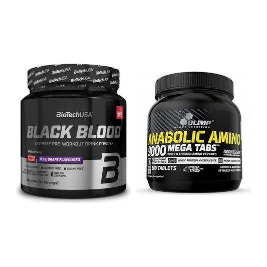 Trainings-Set: BioTech Black Blood CAF + Olimp Anabolic Amino 9000 – alle enthaltenen Artikel
