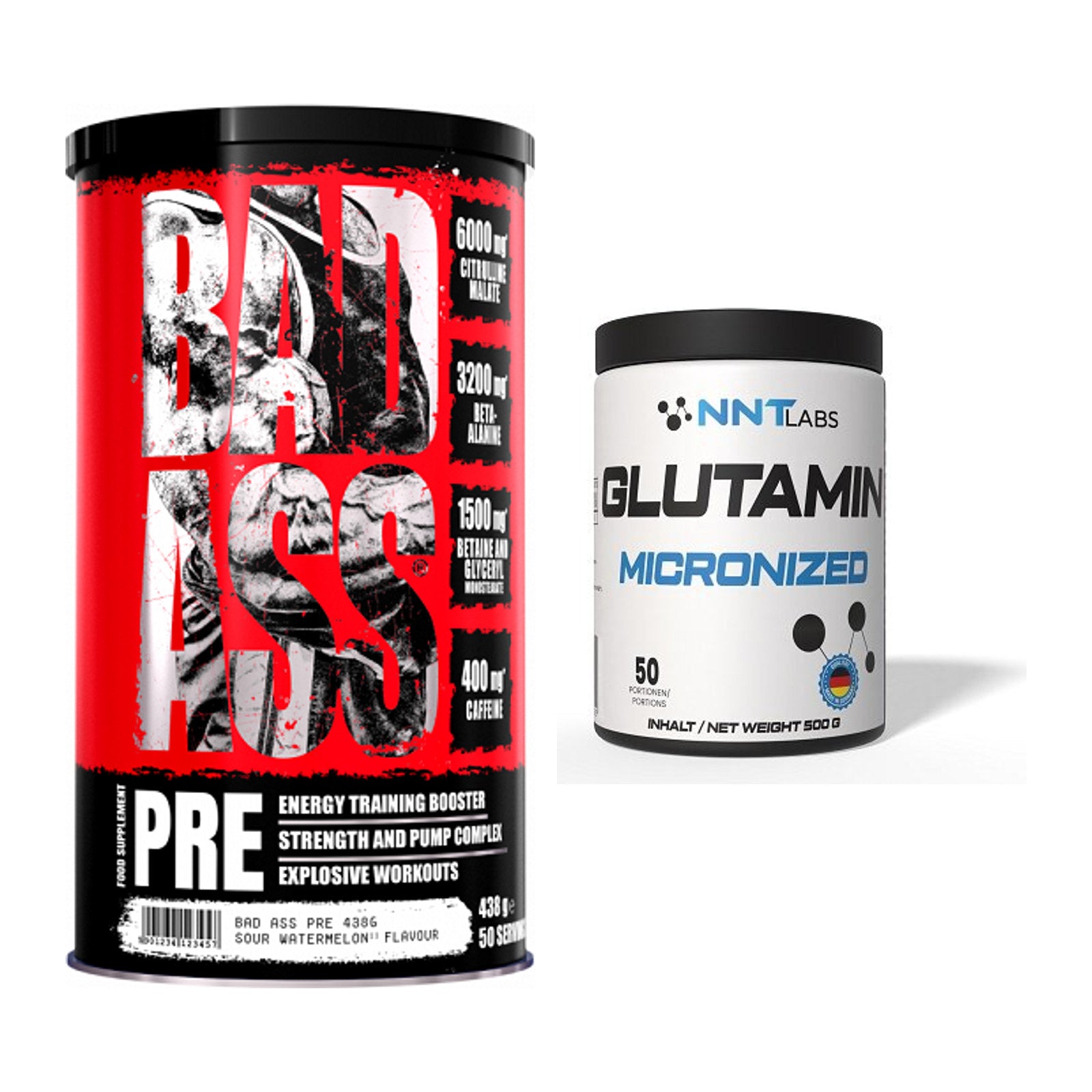 Trainings-Set: BAD ASS Pre + NNT Glutamin – alle enthaltenen Artikel