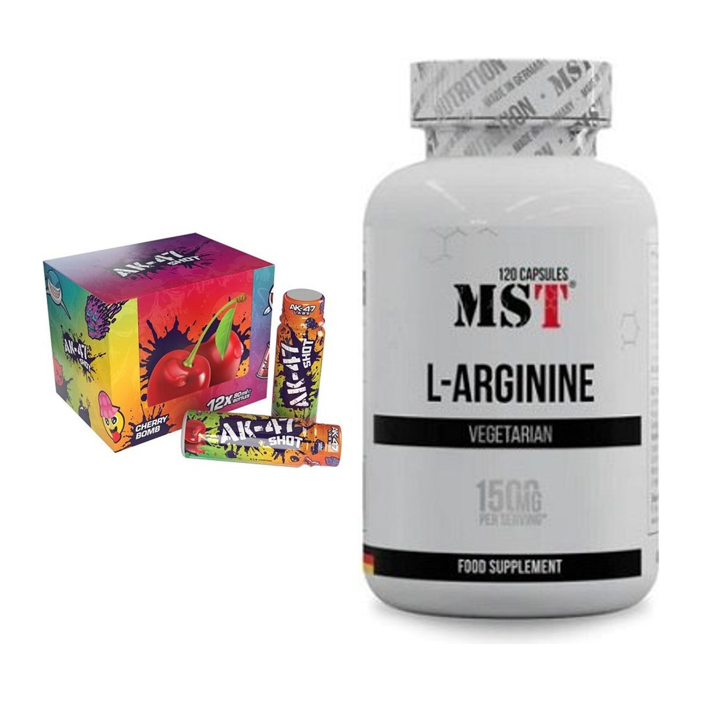 Trainings-Set: AK47 Labs AK47 Shots + MST L-Arginine 120 Kaps. – alle enthaltenen Artikel