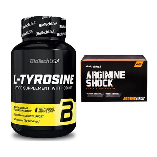 Trainings-Set: BioTech Tyrosine + Body Attack Arginine Shock – alle enthaltenen Artikel