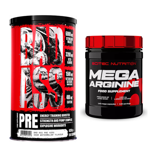 Trainings-Set: BAD ASS Pre + Scitec Mega Arginine – alle enthaltenen Artikel