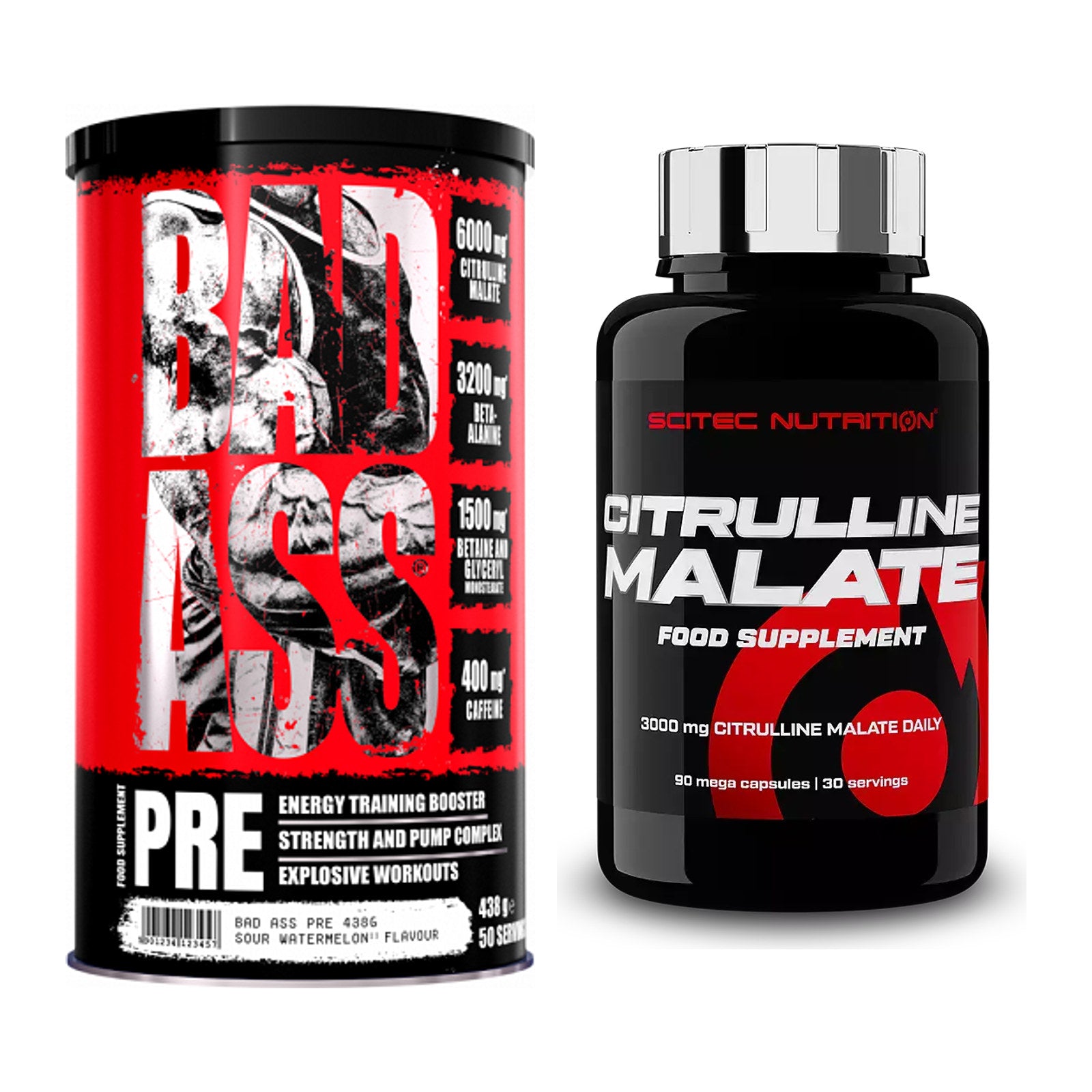 Trainings-Set: BAD ASS Pre + Scitec Citrulline Malate – alle enthaltenen Artikel
