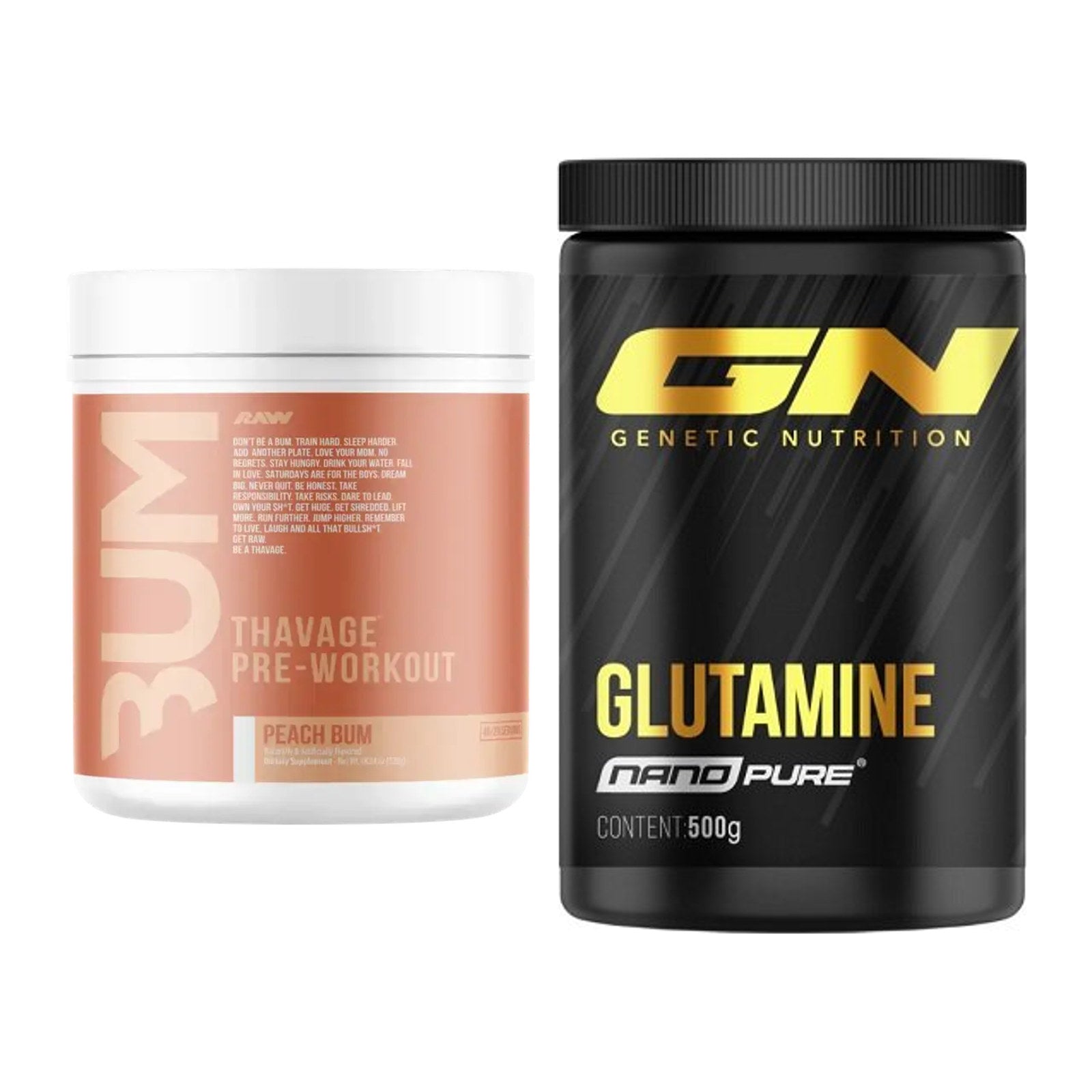 Trainings-Set: RAW Nutrition CBUM Thavage + GN Nano Pure Glutamine – alle enthaltenen Artikel