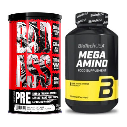 Trainings-Set: BAD ASS Pre + BioTech Mega Amino – alle enthaltenen Artikel