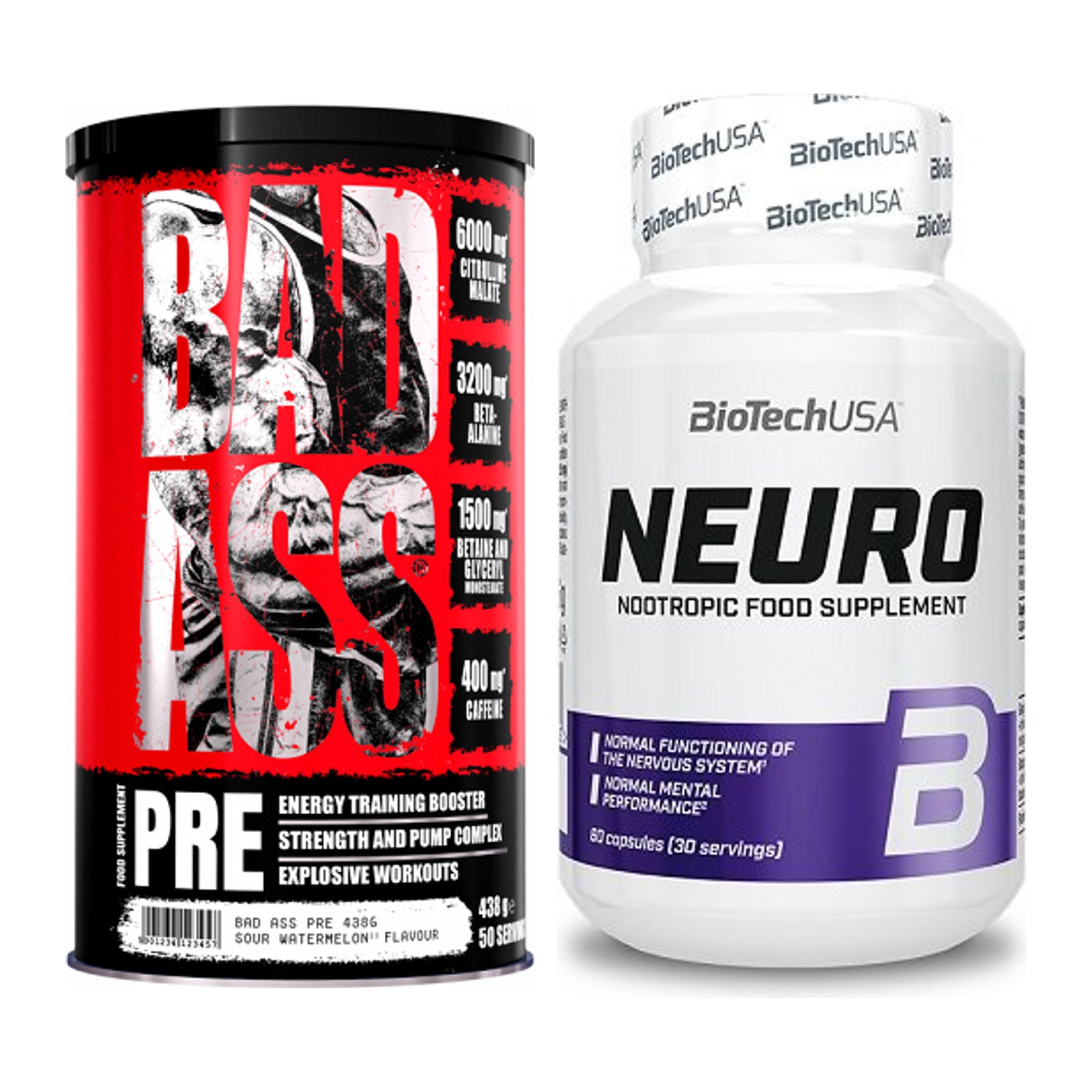 Trainings-Set: BAD ASS Pre + BioTech Neuro – alle enthaltenen Artikel