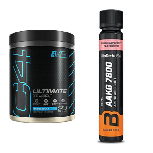 Trainings-Set: Cellucor C4 ULTIMATE 20 Serv. + BioTech AAKG 7800 – alle enthaltenen Artikel