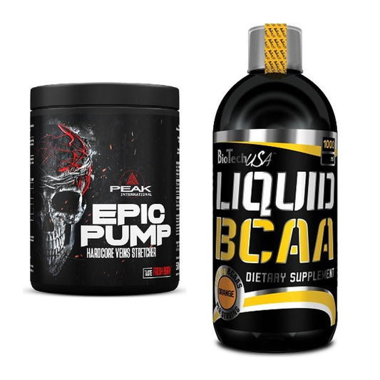 Trainings-Set: Peak EPIC Pump 500g (Fresh + BioTech Liquid BCAA 1000ml – alle enthaltenen Artikel