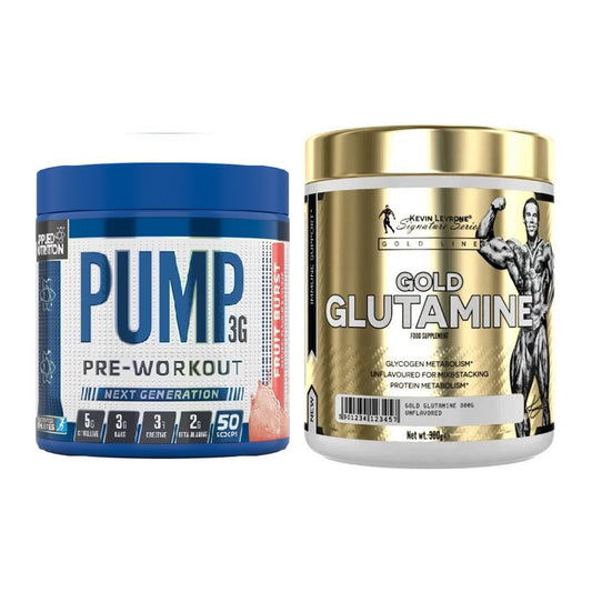 Zestaw treningowy: Applied Nutrition Pump + Kevin Levrone GOLD Glutamina – wszystkie elementy w zestawie