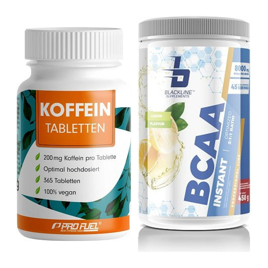 Trainings-Set: ProFuel Koffein (200mg) + Blackline Supplements BCAA – alle enthaltenen Artikel