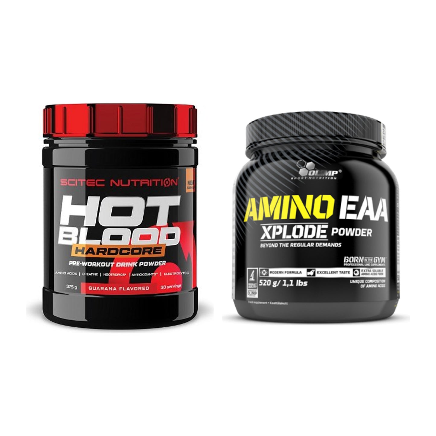 Trainings-Set: Scitec Hot Blood Hardcore + Olimp Amino EAA Xplode – alle enthaltenen Artikel