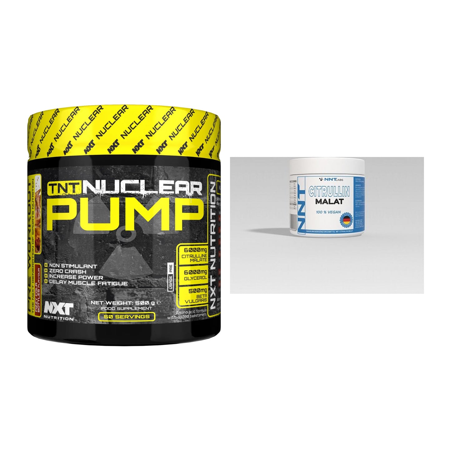 Trainings-Set: NXT Nutrition TNT Nuclear Pump + NNT Citrullin – alle enthaltenen Artikel
