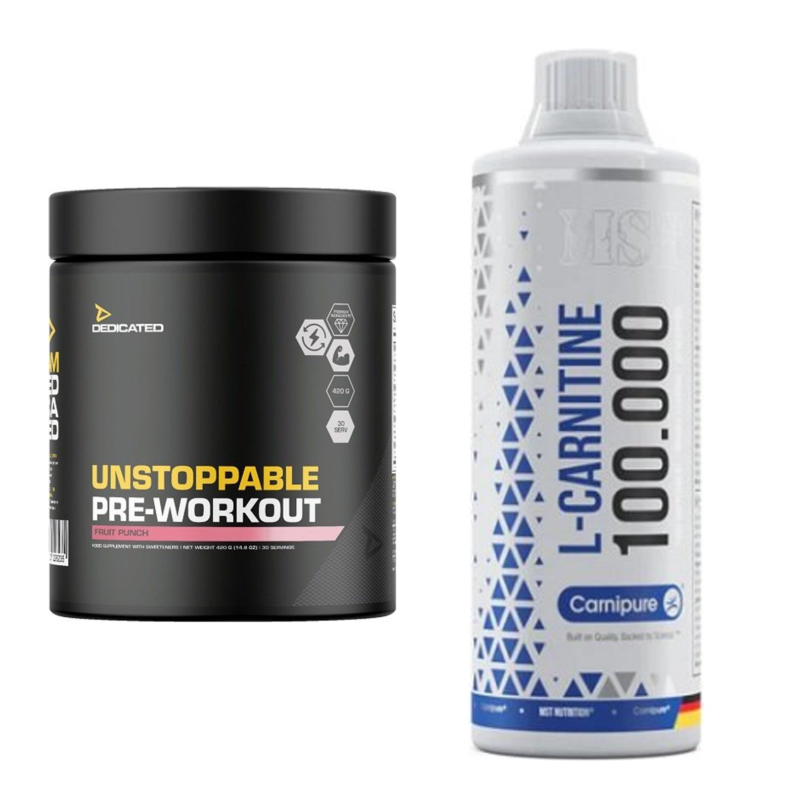 Trainings-Set: Dedicated Unstoppable + MST L-Carnitine Carnipure – alle enthaltenen Artikel