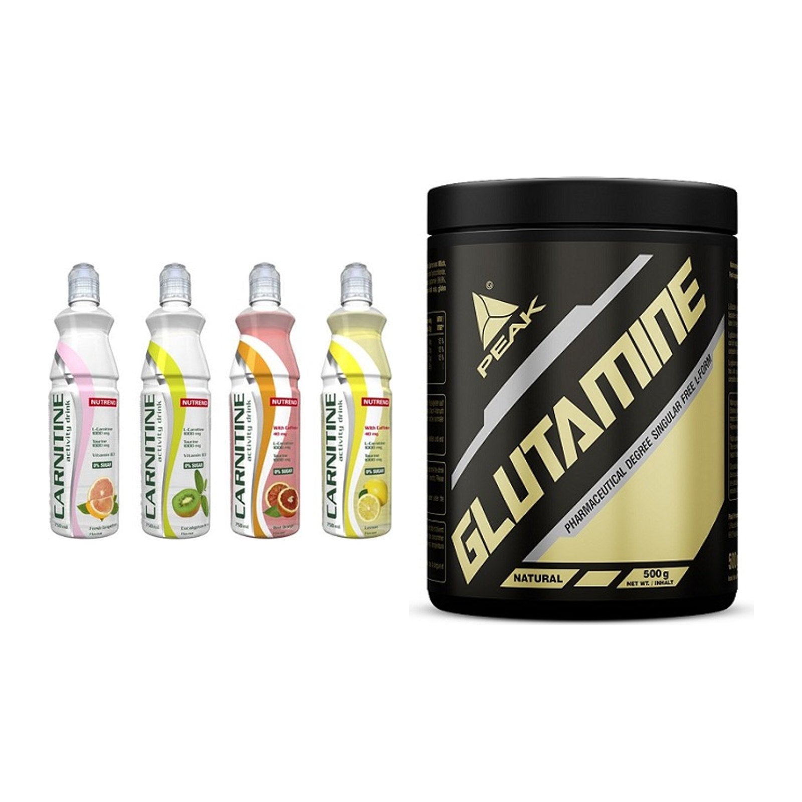 Trainings-Set: Nutrend Activity L-Carnitine Drink + Peak Glutamin – alle enthaltenen Artikel
