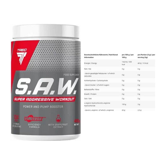 Treningssett: Trec Nutrition SAW Booster + INLEAD L-Arginine HCL - alle varer inkludert