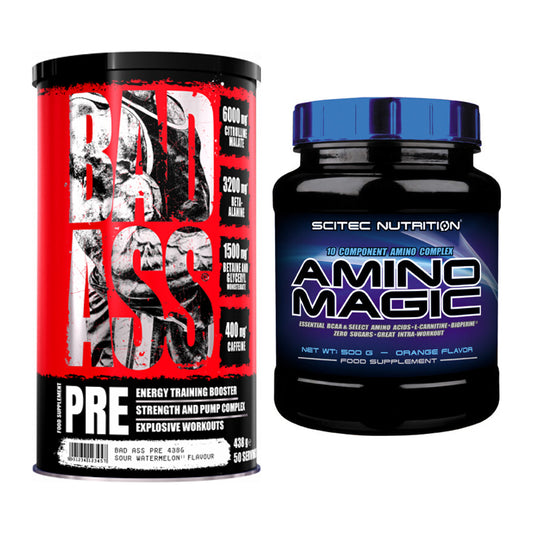 Trainings-Set: BAD ASS Pre + Scitec Amino Magic – alle enthaltenen Artikel