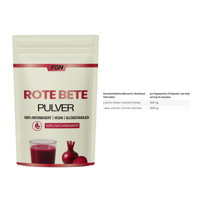 Trainings-Set: FGN Rote Beete Pulver + INLEAD L-Carnitine Tartrate – alle enthaltenen Artikel