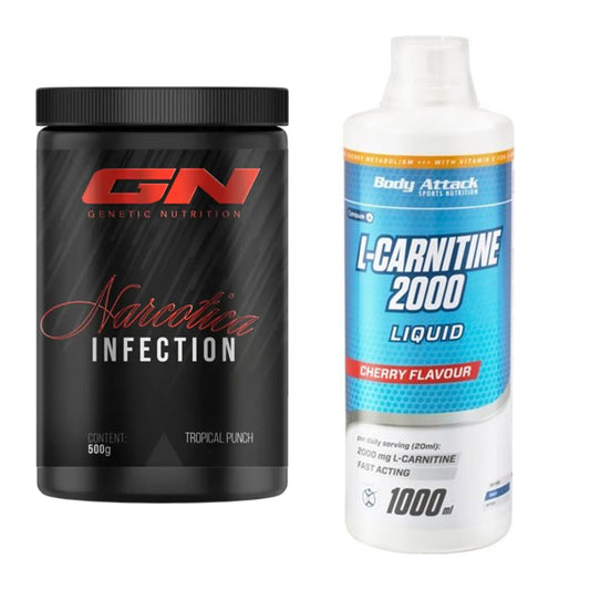 Treningssett: GN Narcotica Infection + Body Attack L-Carnitine Liquid - alle varer inkludert