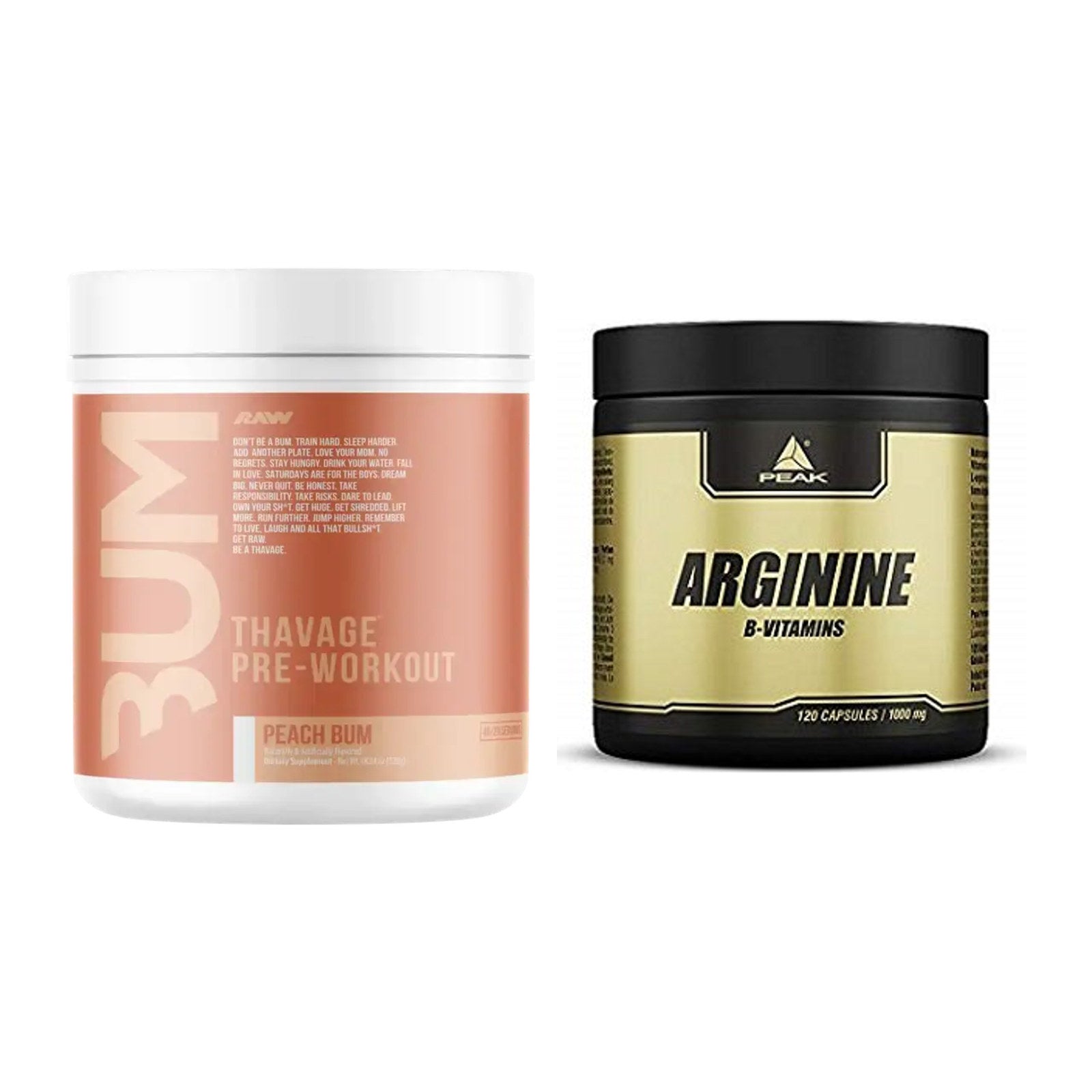 Trainings-Set: RAW Nutrition CBUM Thavage + Peak Arginin – alle enthaltenen Artikel