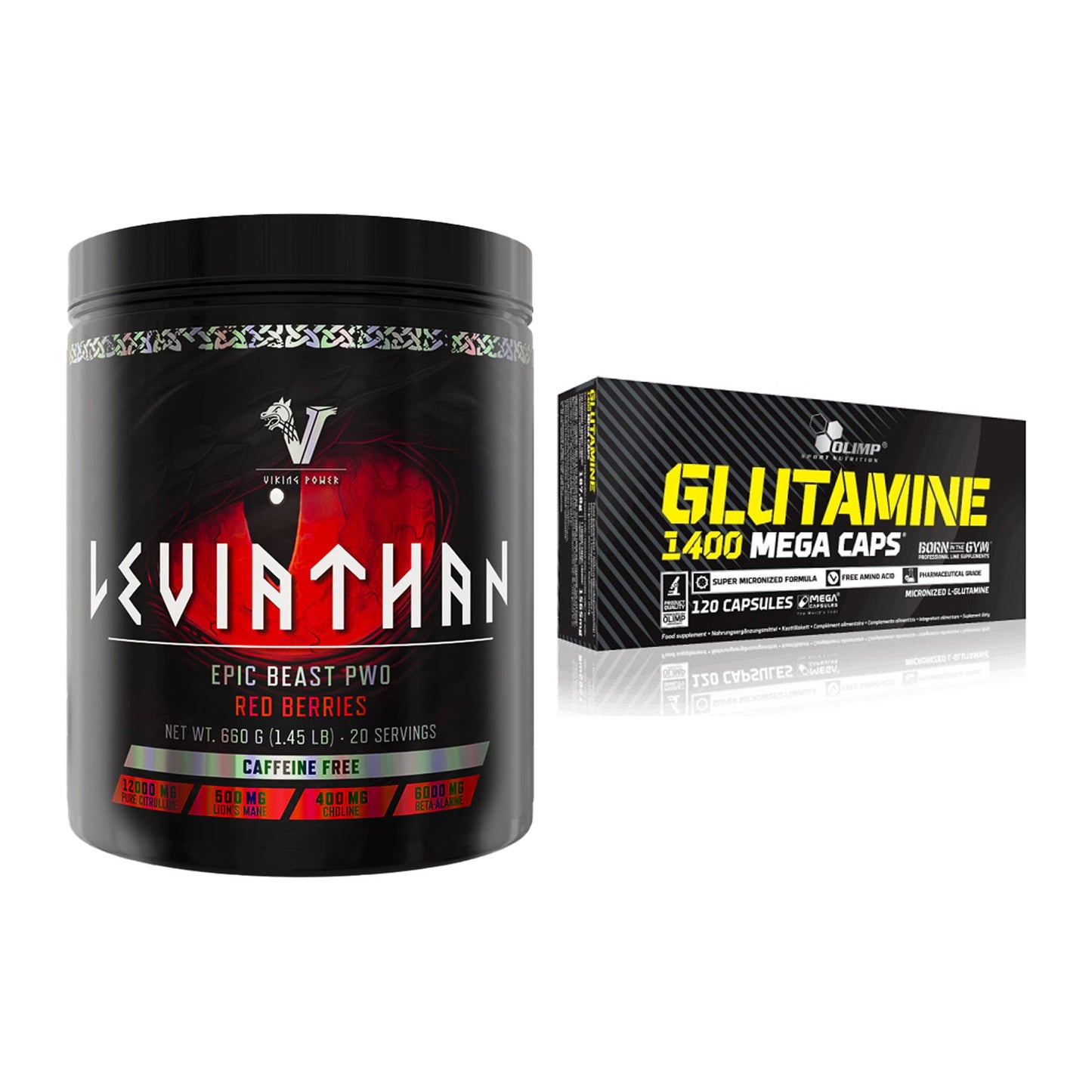 Trainings-Set: Viking Power Leviathan + Olimp L-Glutamine Mega – alle enthaltenen Artikel