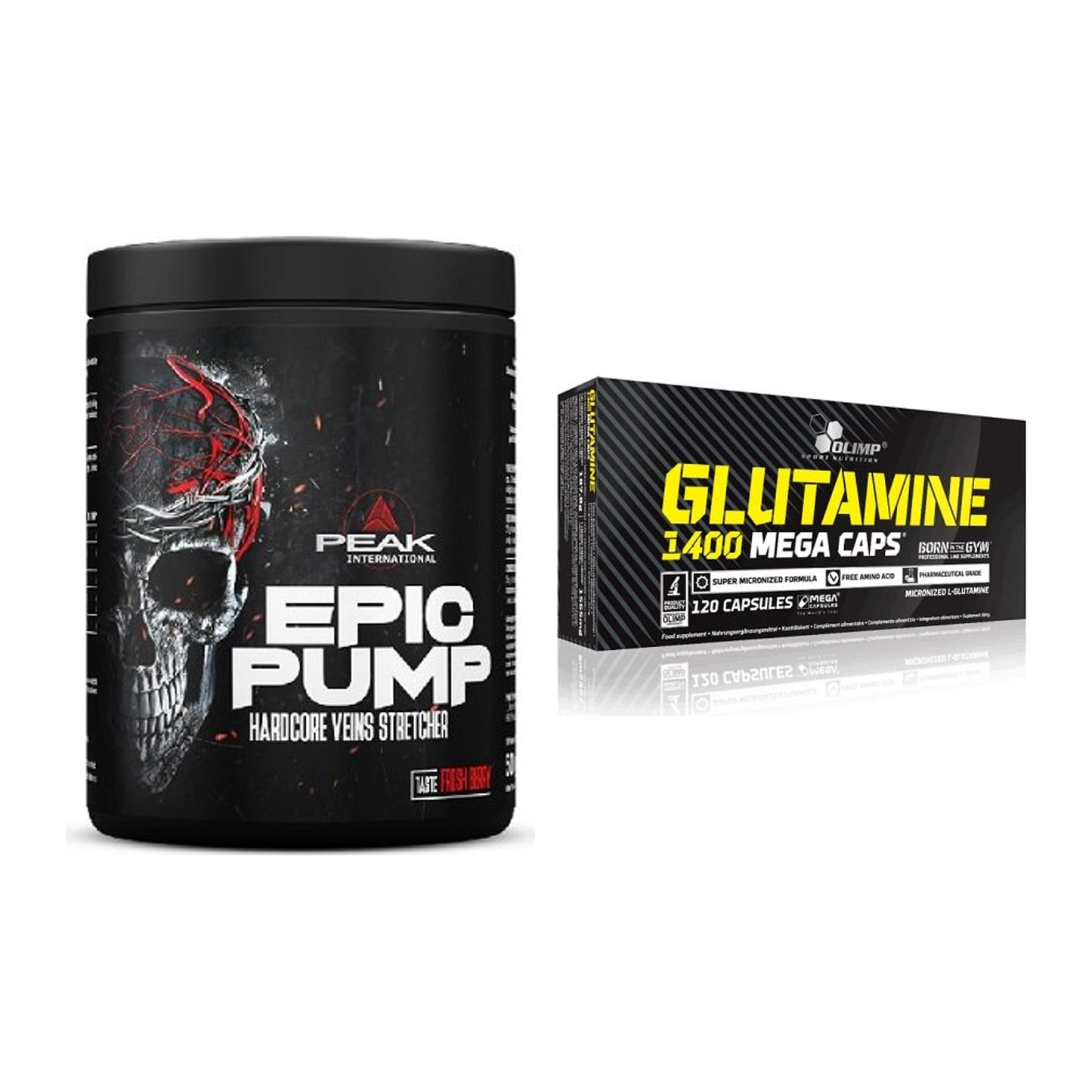 Trainings-Set: Peak EPIC Pump 500g (Fresh + Olimp L-Glutamine Mega – alle enthaltenen Artikel
