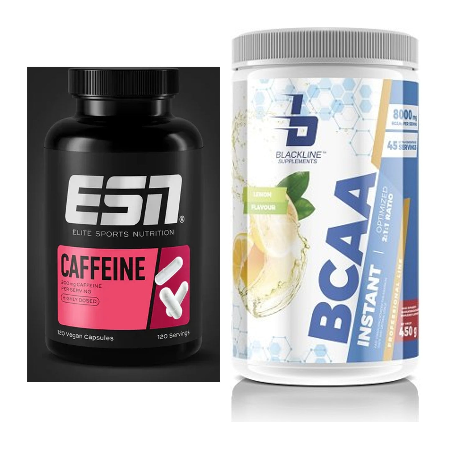 Trainings-Set: ESN Caffeine Caps + Blackline Supplements BCAA Instant – alle enthaltenen Artikel