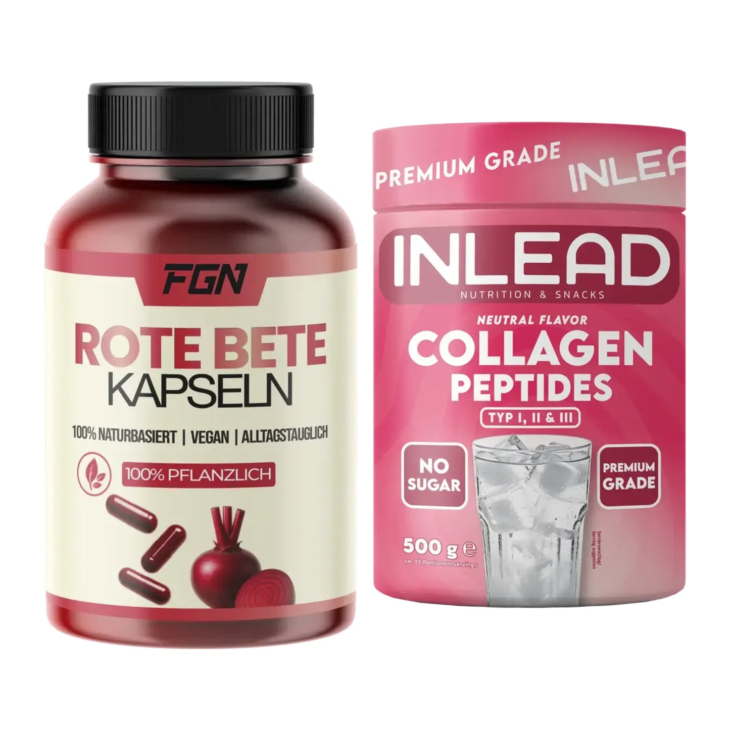 Trainings-Set: FGN Rote Beete + INLEAD Collagen Peptides Typ I, II – alle enthaltenen Artikel