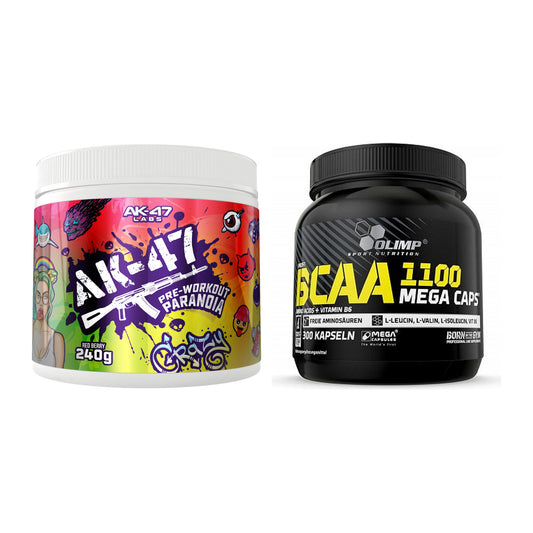 Trainings-Set: AK47 Labs Pre-Workout Paranoia + Olimp BCAA Mega Caps – alle enthaltenen Artikel
