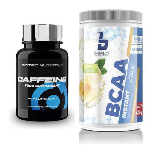 Trainings-Set: Scitec Caffeine + Blackline Supplements BCAA Instant – alle enthaltenen Artikel