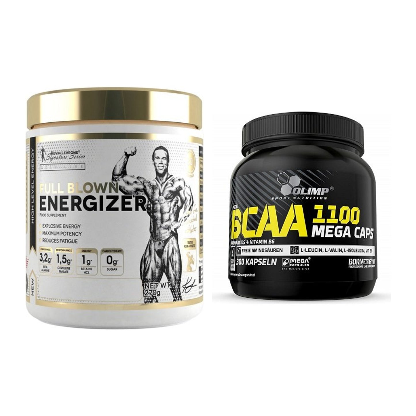 Trainings-Set: Kevin Levrone Full Blown + Olimp BCAA Mega Caps – alle enthaltenen Artikel