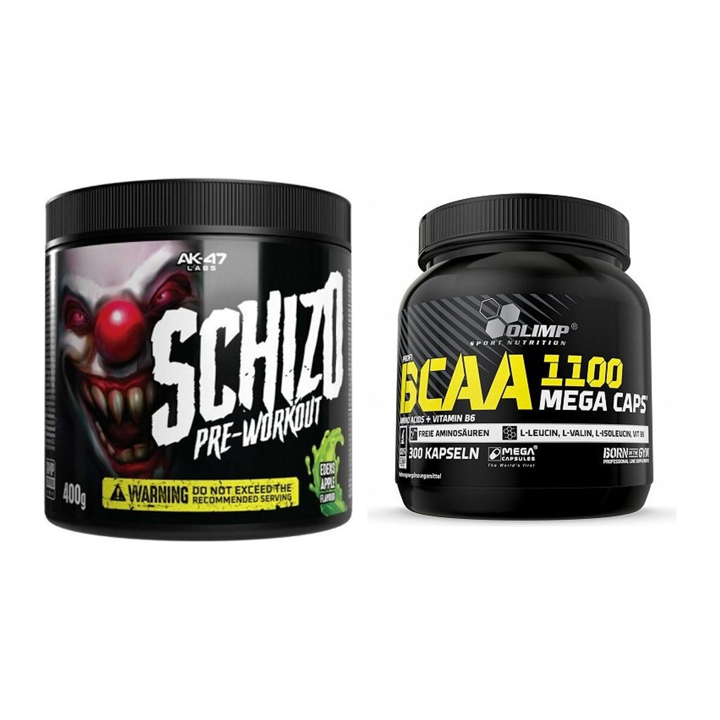 Trainings-Set: AK47 Labs Schizo Pre-Workout + Olimp BCAA Mega Caps – alle enthaltenen Artikel