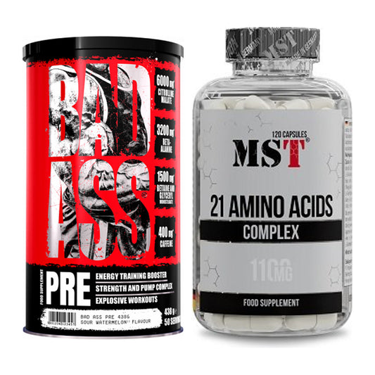 Trainings-Set: BAD ASS Pre + MST 21 Amino Acids – alle enthaltenen Artikel