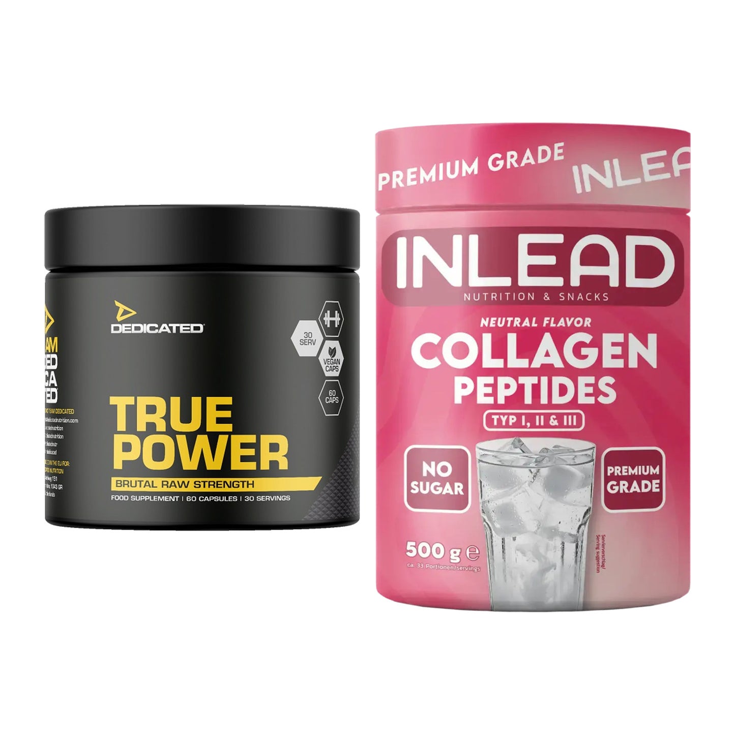Trainings-Set: Dedicated True Power + INLEAD Collagen Peptides – alle enthaltenen Artikel