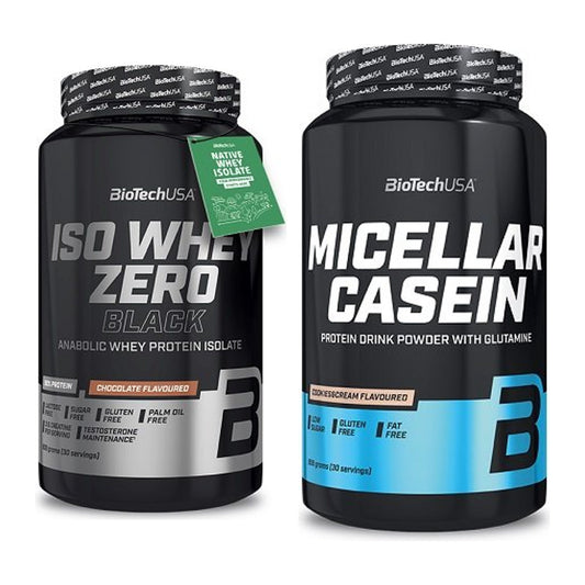 BioTech USA Protein-Duo Tag & Nacht: Iso Whey Zero + Micellar Casein – alle enthaltenen Artikel