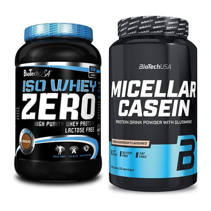 BioTech USA Protein-Duo Tag & Nacht: Iso Whey Zero + Micellar Casein – alle enthaltenen Artikel