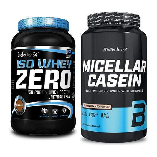 BioTech USA Protein-Duo Tag & Nacht: Iso Whey Zero + Micellar Casein – alle enthaltenen Artikel