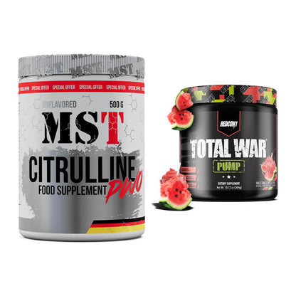 Pump-Set: MST Citrulline Malat 500g + Redcon1 Total War PUMP – alle enthaltenen Artikel