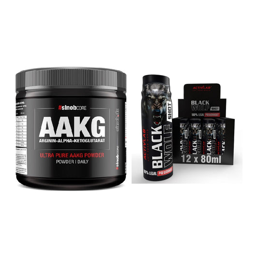 Pump-Set: Sinob Core Arginin AAKG + Activlab Black Wolf – alle enthaltenen Artikel