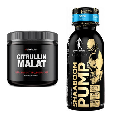 Pump-Set: Sinob Core L-Citrullin Malat + Kevin Levrone Shaaboom Pump – alle enthaltenen Artikel