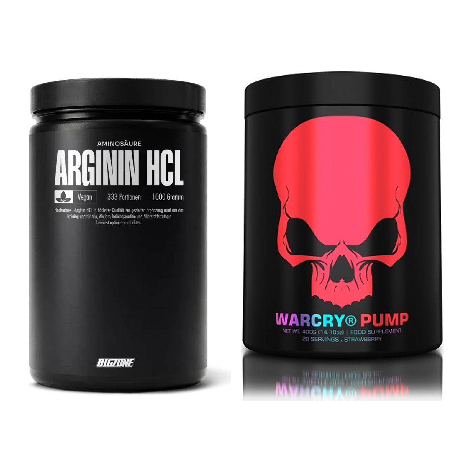 Pump-Set: Big Zone L-Arginin + Genius Nutrition Warcry PUMP – alle enthaltenen Artikel