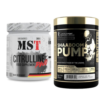 Pump-Set: MST Citrulline Malat 300g + Kevin Levrone Shaaboom Pump – alle enthaltenen Artikel