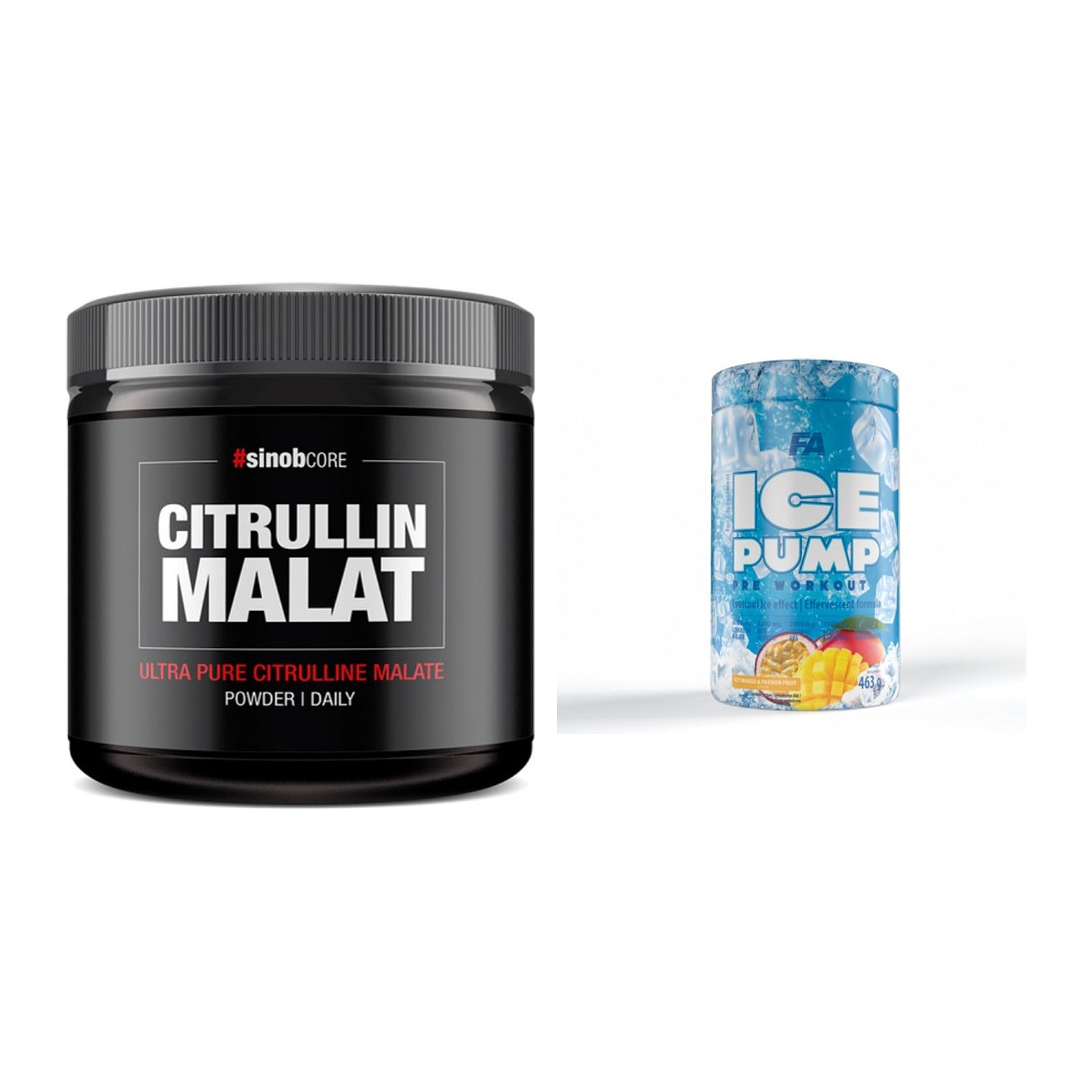 Pump-Set: Sinob Core L-Citrullin Malat + FA Nutrition ICE Pump – alle enthaltenen Artikel