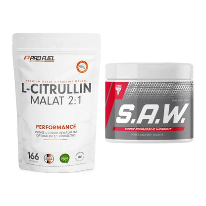 Pump-Set: ProFuel L-Citrullin Malat + Trec Nutrition SAW Booster – alle enthaltenen Artikel