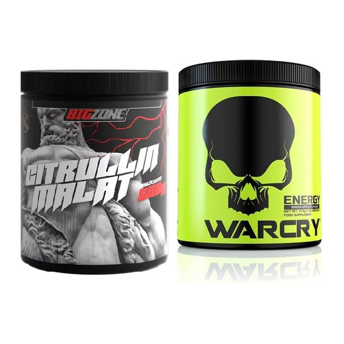 Pump-Set: Big Zone Citrullin Malat + Genius Nutrition Warcry Energy – alle enthaltenen Artikel