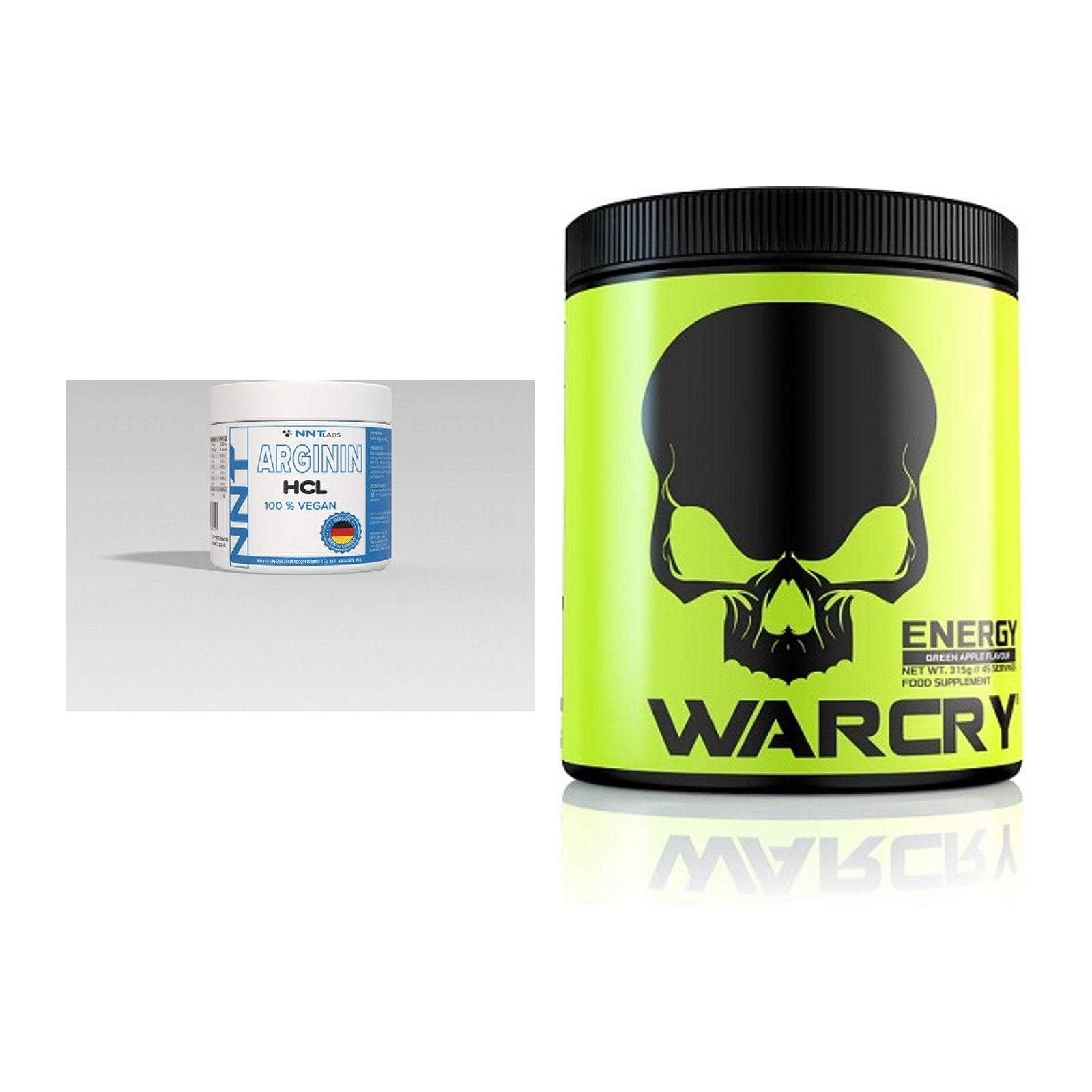 Pump-Set: NNT Arginin + Genius Nutrition Warcry Energy – alle enthaltenen Artikel